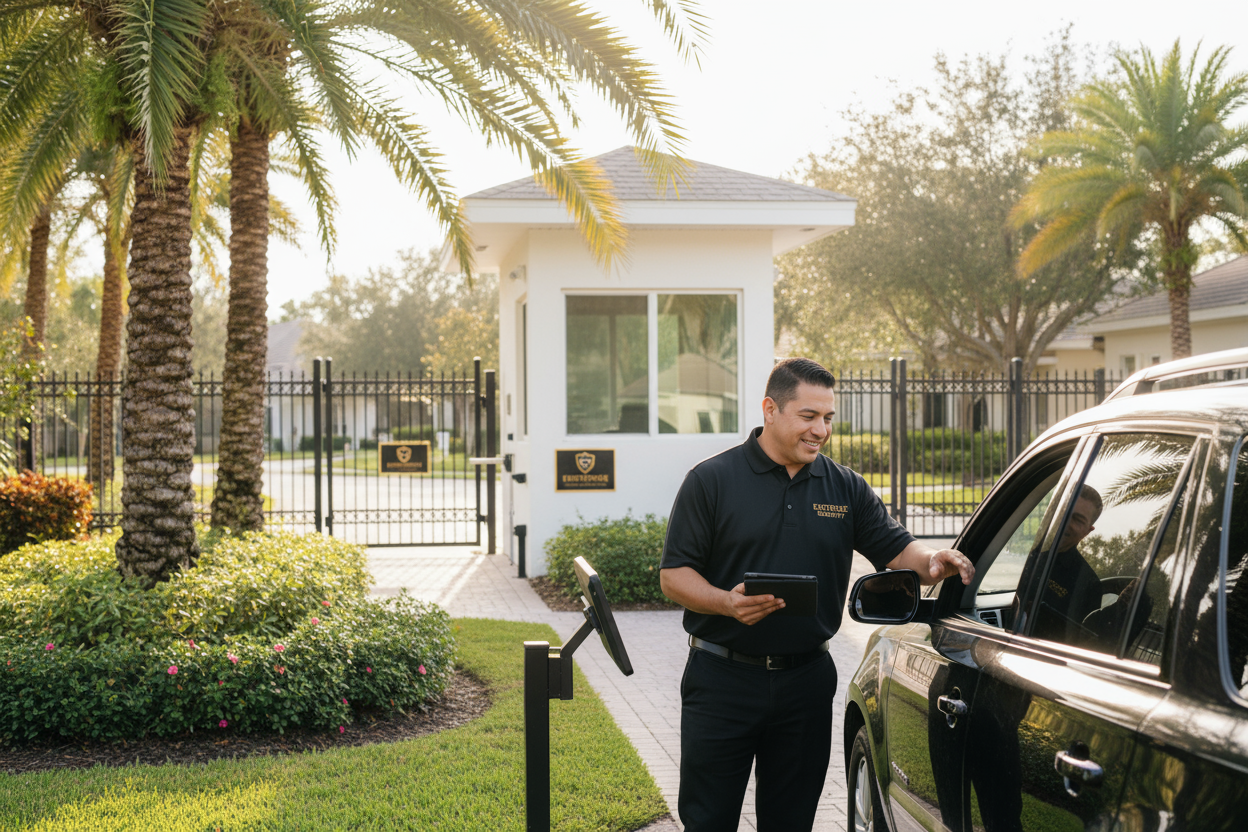 HOA Gate Security Officer at Work